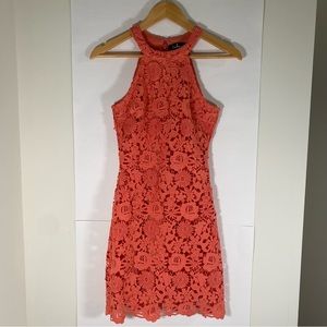 Lulu’s Love Poem Coral Lace dress